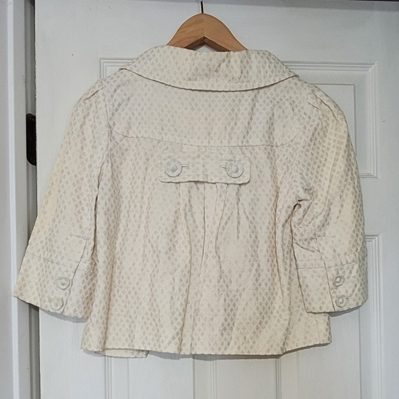 Elevenses Anthropologie blazer cream/white and gold size 4 - Picture 5 of 5